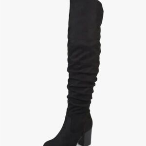 Journee Collection Black Over the Knee Boots